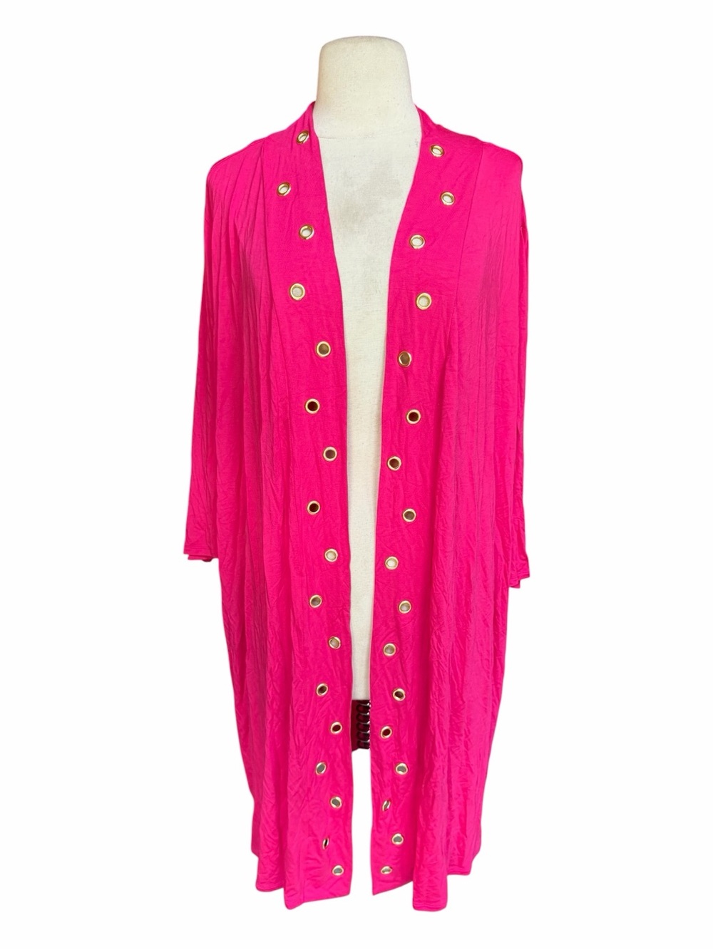 NWT Belldini Gold‎ Grommet Trim Duster Cardigan